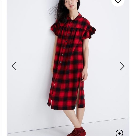 Madewell Dresses & Skirts - NWOT Madewell Flutter Sleeve Flannel Sleep Dress